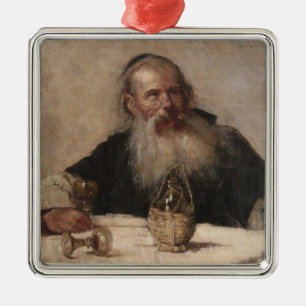 Joods Man Drink Wijn (door Olga Boznanska) Metalen Ornament