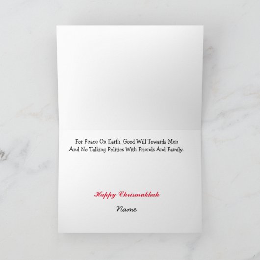 Joods Man Santa Flags Chrismukkah Kaart (Binnen)