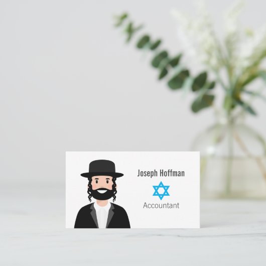 Joods Man Visitekaartje (Staand voorkant)