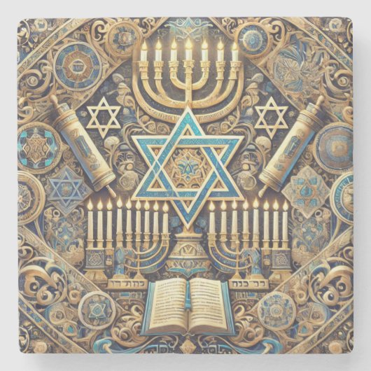 joods marmeren onderzetter (Voorkant)