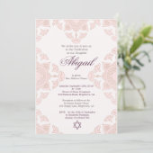 Joods Meisje Aangepaste Baby Naming Roze Kaart (Staand voorkant)