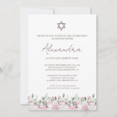 Joods Meisje Baby Naming Rozen Roze Foto Kaart (Voorkant)