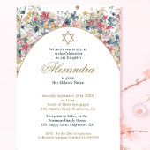 Joods Meisje Baby Naming Veld Bloem Foto Kaart