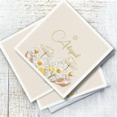 Joods Meisje Baby Naming Waterverf Veldbloemen Servet