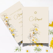 Joods Meisje Baby Naming Waterverf Wildflower Kaart