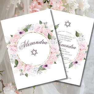 Joods meisje Baby noemt ster van David Pink Roses Kaart