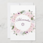 Joods meisje Baby noemt ster van David Pink Roses Kaart (Achterkant)