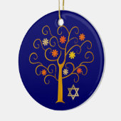 Joods Nieuwjaar | Rosh Hashanah Aangepast jaar Keramisch Ornament (Links)