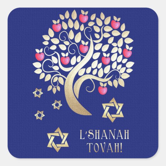 Joods nieuwjaar | Rosh Hashanah Gift Vierkante Sticker (Voorkant)