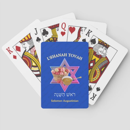 Joods nieuwjaar Rosh Hashanah Pokerkaarten (Achterkant)