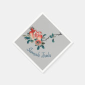 Joods nieuwjaar Rosh Hashanah Sweet Fruit Gray Servet (Hoek)