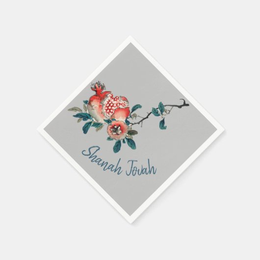 Joods nieuwjaar Rosh Hashanah Sweet Fruit Gray Servet (Hoek)