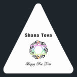 Joods Nieuwjaar Shana Tova Sticker<br><div class="desc">Joods nieuwjaar en vrolijke religieuze ster kenmerkt Hebreeuwse ster van David en groeten voor een gelukkig nieuwjaar.</div>