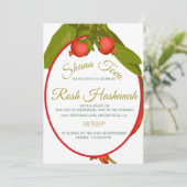 Joods nieuwjaarsdiner Granaatappel Rosh Hashanah Kaart (Staand voorkant)