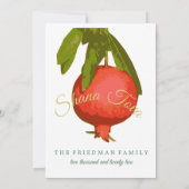 Joods nieuwjaarsdiner Granaatappel Rosh Hashanah Kaart (Achterkant)