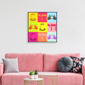 Joods Pop-art Canvas Afdruk (Insitu (Woonkamer))