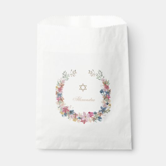 Joods Religieus Elegant Field Flowers Lijst Bedankzakje (Voorkant)