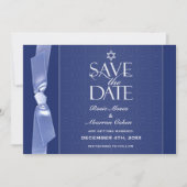 Joods sparen de Date Ribbon Flat Card Save The Date (Voorkant)