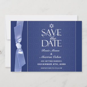 Joods sparen de Date Ribbon Flat Card Save The Date