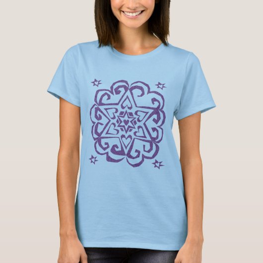Joods: Ster van David en Hearts Mandala T-shirt (Voorkant)