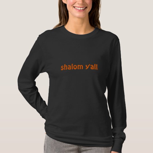 Joods t shirt shalom y'all (Voorkant)