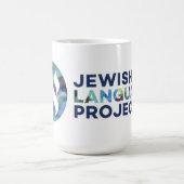 Joods Taal Project rechthoek logo Koffiemok (Center)