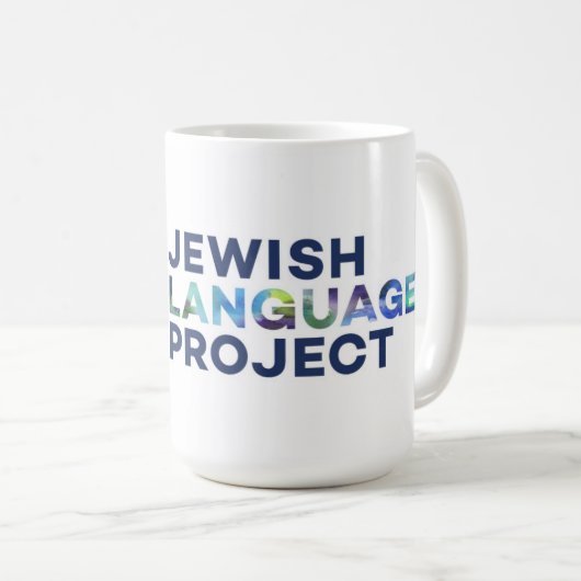 Joods Taal Project rechthoek logo Koffiemok (Voorkant rechts)