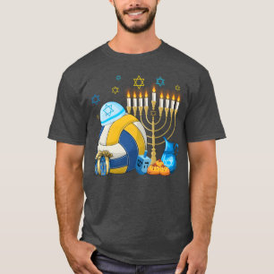 Joods Volleybal Menorah Hanukkah Chanukah Sport T-shirt