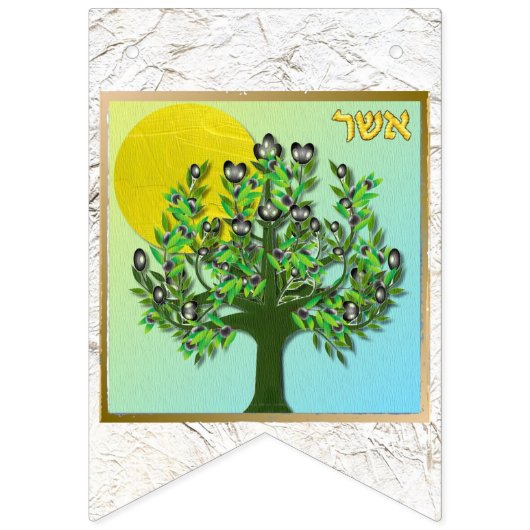 Joodse 12 stammen van Israël vlaggen met spandoek Vlaggetjes (Derde vlag)