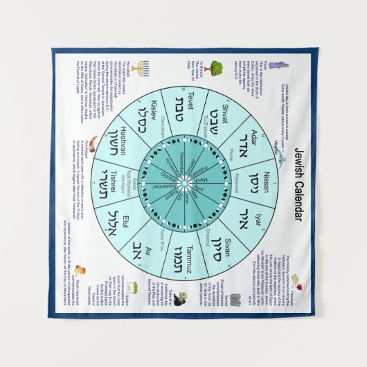 Joodse agenda wandkleed (Voorkant (horizontaal))