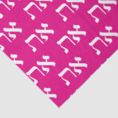 Joodse Aleph Tav White over prinses Roze Tissuepapier (Detail)
