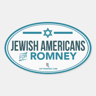 Joodse Amerikanen voor Mitt Romney 2012 ovale Stic Sticker