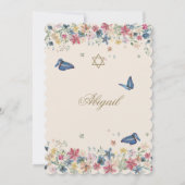 Joodse Baby benoemen Floral Bloemenmeisje Kaart (Achterkant)