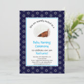 Joodse Baby Naming | Foto | Davidster | Blauw Kaart (Staand voorkant)