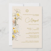 Joodse Baby Naming Foto Waterverf Wildflower Kaart (Voorkant)