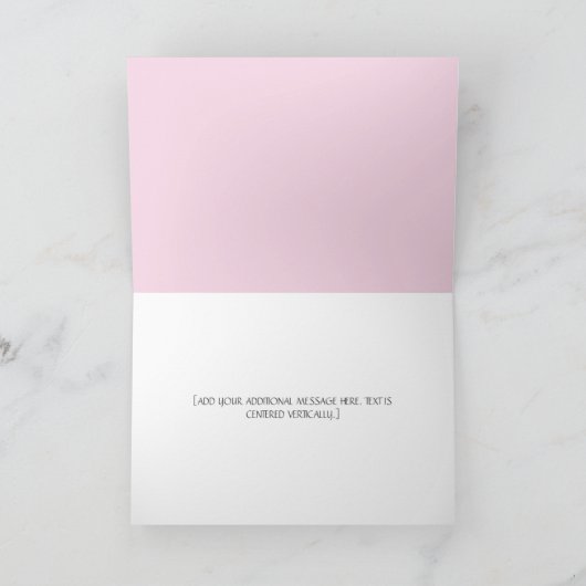 Joodse Baby Naming Simchat Bat Foto Roze Bedankkaart (Binnen)