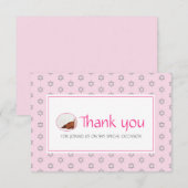 Joodse Baby Naming Simchat Bat Foto Roze Bedankkaart (Voorkant / Achterkant)