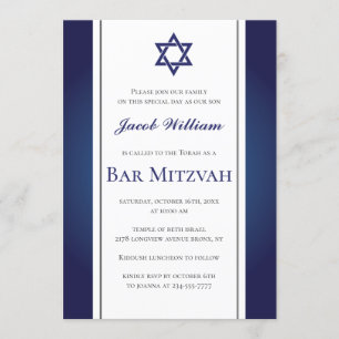 Joodse bar mitswa gepersonaliseerde uitnodiging