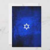 Joodse Bar Mitzvah Blue Waterverf Uitnodiging (Achterkant)