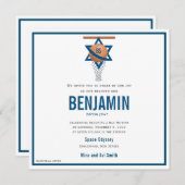 Joodse Basketbal Bar Mitzvah uitnodiging vierkant (Voorkant / Achterkant)