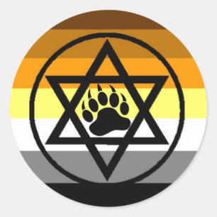 Joodse Beer Pride Flag Ronde Sticker