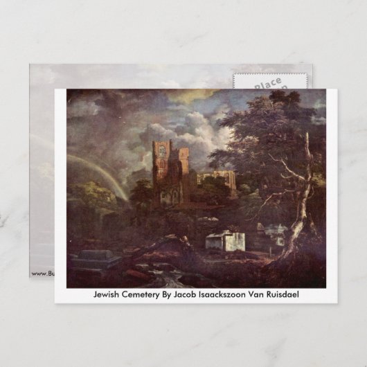 Joodse begraafplaats door Jacob Isaackszoon Van Ru Briefkaart (Voorkant / Achterkant)