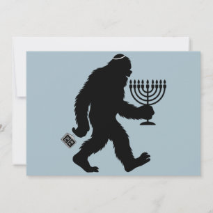 Joodse Bigfoot Hanukkah Chanukah Humor Grappig Feestdagenkaart