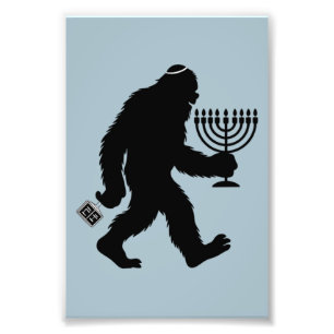 Joodse Bigfoot Hanukkah Chanukah Humor Hilarisch  Foto Afdruk