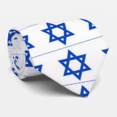 joodse blauwe ster op wit stropdas (Opgerold)