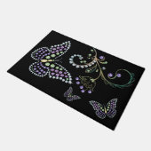 Joodse bloem Rhinestone Butterfly Rug Deurmat (Schuin)