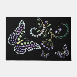 Joodse bloem Rhinestone Butterfly Rug Deurmat
