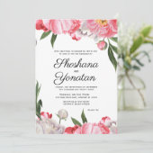 Joodse bruilding Elegant Waterverf Floral Kaart (Staand voorkant)