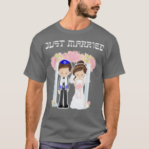 Joodse bruiloft alleen getrouwd Chuppah Bride Groo T-shirt