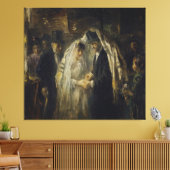 Joodse bruiloft, door Jozef Israëls Canvas Afdruk (Insitu (Woonkamer))